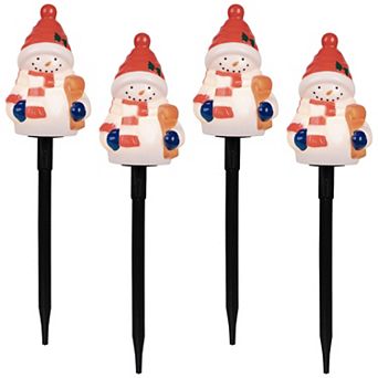 Northlight Set of 4 Jolly Snowmen Christmas Pathway Markers 16 in Outdoor Decor
