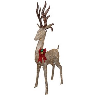 Northlight LED Lighted Deer with Red Bow Outdoor Christmas Decoration 74-Inch