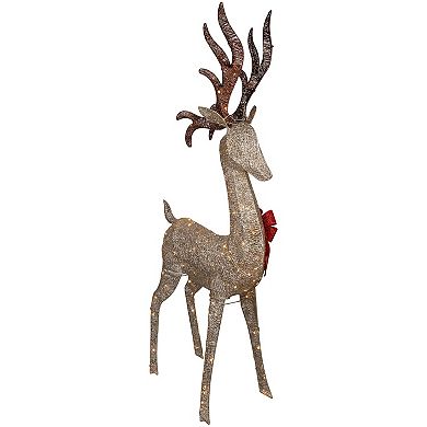 Northlight LED Lighted Deer with Red Bow Outdoor Christmas Decoration 74-Inch