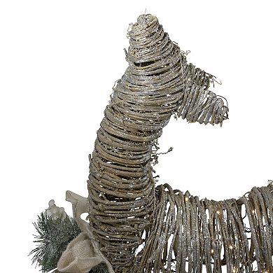 Northlight 32-Inch 3D Pre-Lit Standing Rattan Reindeer Outdoor Decor