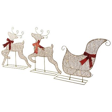 Northlight 3-pc. LED Lighted Reindeer & Sleigh Outdoor Christmas Decoration