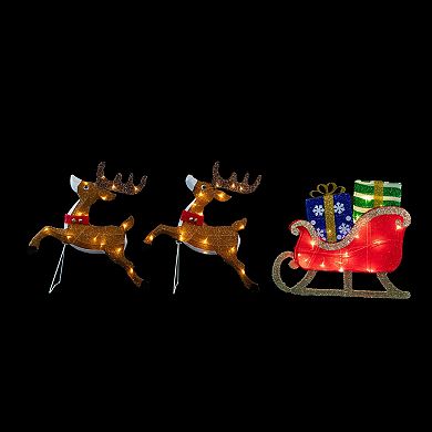 Northlight Lighted Reindeer & Sleigh Christmas Decoration 59 Inches