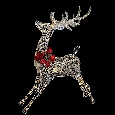 Northlight 56-inch LED Lighted Reindeer with Glitter Bow Outdoor Decoration