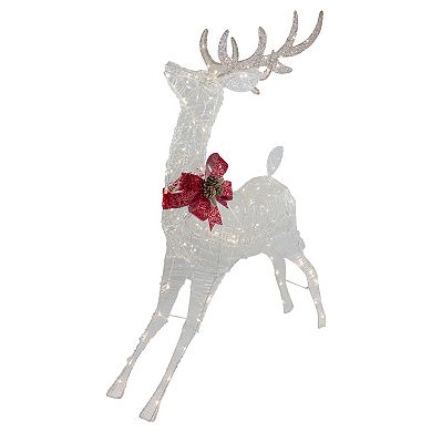 Northlight 56-inch LED Lighted Reindeer with Glitter Bow Outdoor Decoration