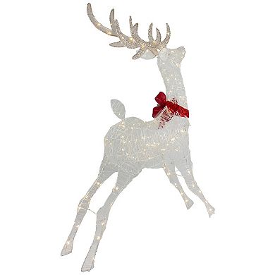 Northlight 56-inch LED Lighted Reindeer with Glitter Bow Outdoor Decoration