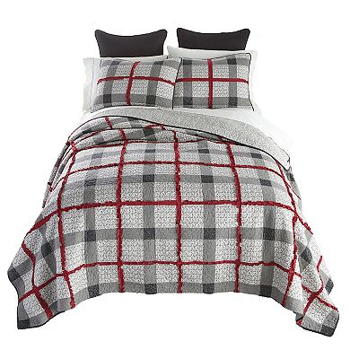 Donna Sharp Dawson Ragged Pieced Cotton Quilt Set