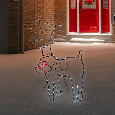 Northlight Lighted Standing Reindeer Silhouette Outdoor Christmas Decor 36 Inches