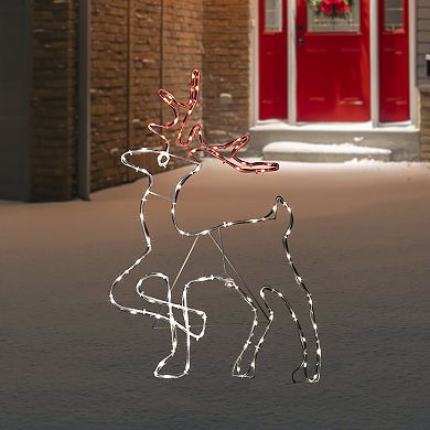 Northlight 24-Inch Lighted Standing Reindeer Silhouette Outdoor Decoration