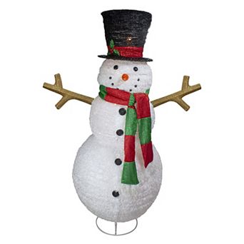Northlight Lighted Tinsel Snowman Outdoor Decoration 60 in