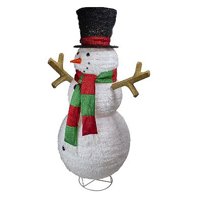 Northlight Lighted Tinsel Snowman Outdoor Decoration 60 Inches