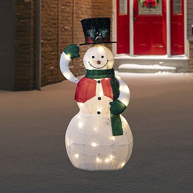 Northlight LED Lighted Animated Tipping Hat Snowman Outdoor Decor - 36 inches