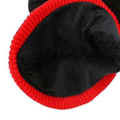 Women's Disney's Mickey Mouse Knit Cap With Pom Poms