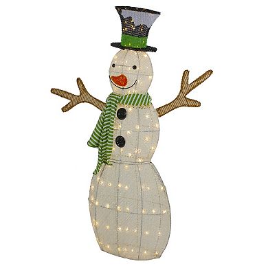 Northlight 43-Inch LED Lighted Snowman with Top Hat Outdoor Decor