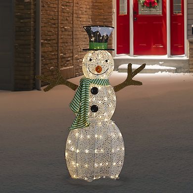 Northlight 43-Inch LED Lighted Snowman with Top Hat Outdoor Decor