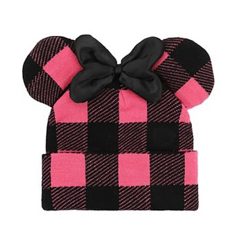 Women's Disney Minnie Mouse Ears Plaid Cuff Beanie