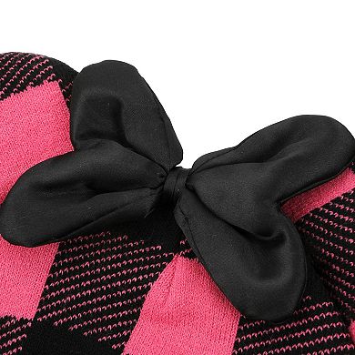 Women's Disney Minnie Mouse Ears Plaid Cuff Beanie