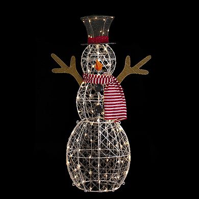 Northlight 48-Inch LED Lighted Snowman with Top Hat Outdoor Decor