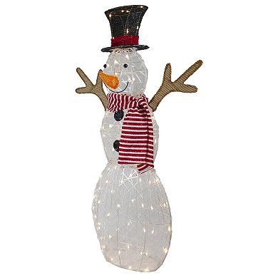 Northlight 48-Inch LED Lighted Snowman with Top Hat Outdoor Decor