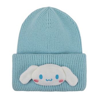 Women's Cinnamoroll 3D Plush Character Head Tall Cuff Beanie