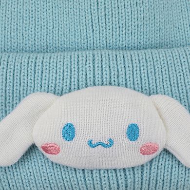 Women's Cinnamoroll 3D Plush Character Head Tall Cuff Beanie