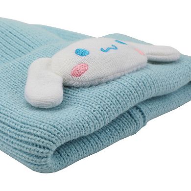 Women's Cinnamoroll 3D Plush Character Head Tall Cuff Beanie