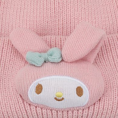 Women's My Melody 3D Plush Character Head Tall Cuff Beanie