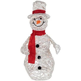 Northlight Lighted Glittery Rattan Snowman Outdoor Decoration