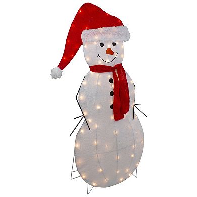 Northlight 42-Inch Lighted 2D Chenille Snowman Outdoor Christmas Decoration