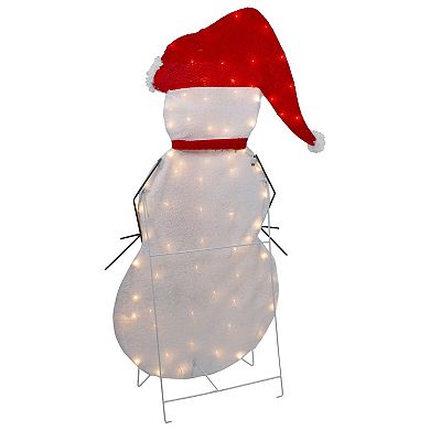 Northlight 42-Inch Lighted 2D Chenille Snowman Outdoor Christmas Decoration