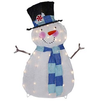 Northlight 32-Inch Lighted Chenille Snowman Outdoor Decoration