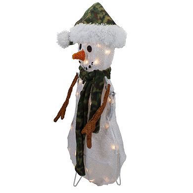 Northlight 24-Inch Lighted Chenille Snowman Outdoor Decoration