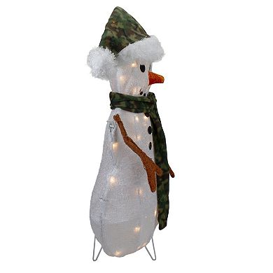 Northlight 24-Inch Lighted Chenille Snowman Outdoor Decoration