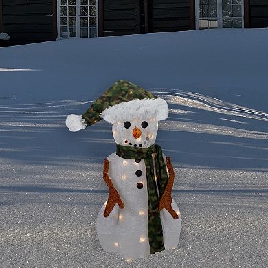 Northlight 24-Inch Lighted Chenille Snowman Outdoor Decoration