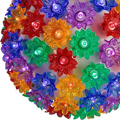 Northlight 7.5-Inch LED Lighted Starlight Floral Hanging Sphere Outdoor Decoration