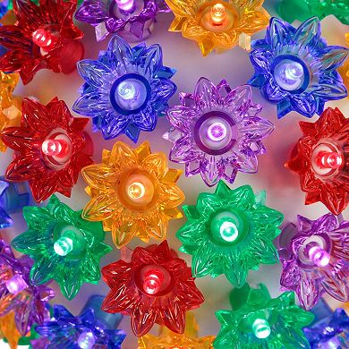 Northlight 7.5-Inch LED Lighted Starlight Floral Hanging Sphere Outdoor Decoration