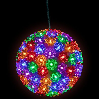 Northlight 7.5-Inch LED Lighted Starlight Floral Hanging Sphere Outdoor Decoration