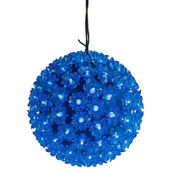 Northlight 7.5-Inch LED Lighted Hanging Starlight Floral Sphere Outdoor Christmas Decoration
