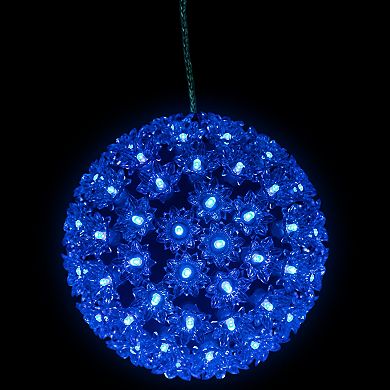 Northlight 7.5-Inch LED Lighted Hanging Starlight Floral Sphere Outdoor Christmas Decoration