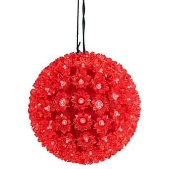 Northlight 7.5-Inch LED Lighted Hanging Starlight Floral Sphere Outdoor Decoration