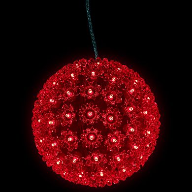 Northlight 7.5-Inch LED Lighted Hanging Starlight Floral Sphere Outdoor Decoration