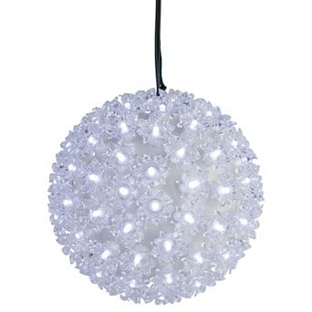 Northlight 7.5-Inch LED Lighted Starlight Floral Hanging Sphere Outdoor Decoration