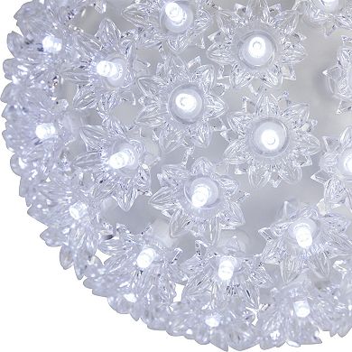 Northlight 7.5-Inch LED Lighted Starlight Floral Hanging Sphere Outdoor Decoration