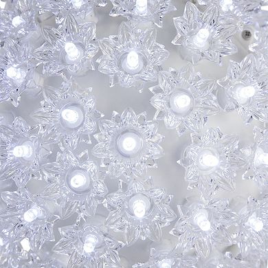 Northlight 7.5-Inch LED Lighted Starlight Floral Hanging Sphere Outdoor Decoration