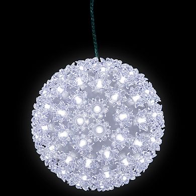 Northlight 7.5-Inch LED Lighted Starlight Floral Hanging Sphere Outdoor Decoration
