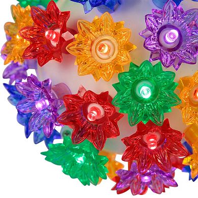 Northlight 6-Inch LED Lighted Floral Starlight Hanging Sphere Outdoor Christmas Decoration