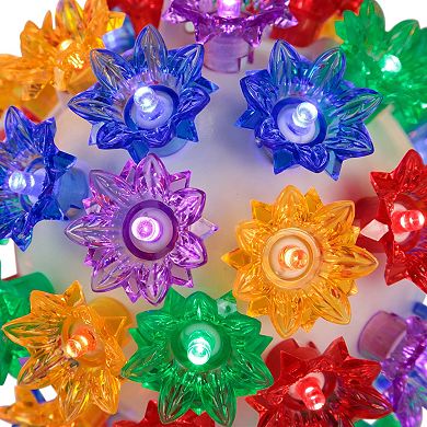 Northlight 6-Inch LED Lighted Floral Starlight Hanging Sphere Outdoor Christmas Decoration