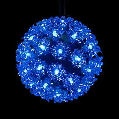 Northlight 6-Inch LED Lighted Hanging Starlight Floral Sphere Outdoor Decoration
