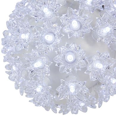 Northlight 6-Inch LED Lighted Starlight Floral Hanging Sphere Outdoor Decoration