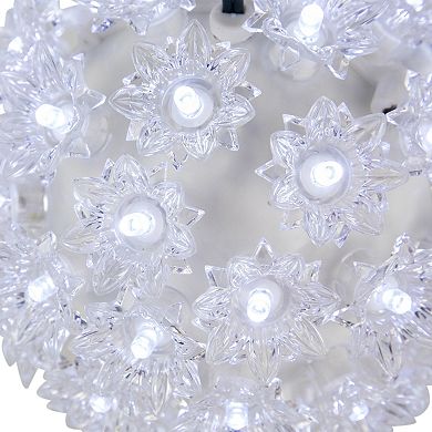 Northlight 6-Inch LED Lighted Starlight Floral Hanging Sphere Outdoor Decoration