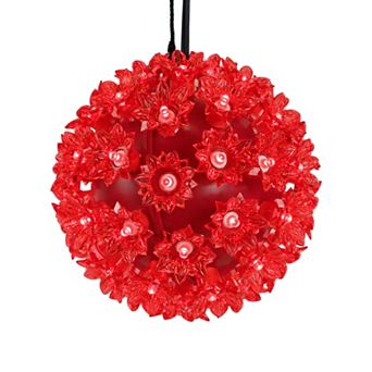 Northlight 6-Inch LED Lighted Hanging Starlight Floral Sphere Outdoor Decoration